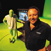 Robin Taylor of VideoMon with the invisible presenter